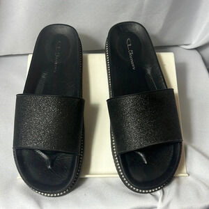 CL by Laundry Slips Women’s Size 10 Shimmer Black